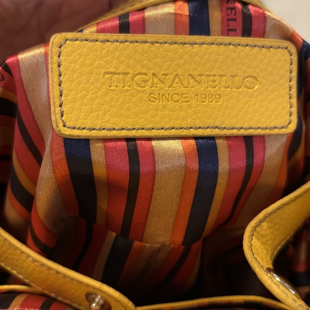 Tignanello Yellow Leather Handbag - Picture 3 of 5
